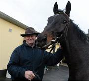4 December 2012; Trainer Noel Meade, with Realt Dubh, during a yard visit ahead of the launch of the Leopardstown Christmas Festival. Ta Vu Stables, Castletown, Navan, Co Meath. Picture credit: David Maher / SPORTSFILE