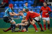 15 November 2012; Cathal Marsh, Leinster, is tackled by Ian Nagle and Shane Buckley, 6, Munster. &quot;A&quot; Interprovincial, Leinster A v Munster A, Donnybrook Stadium, Donnybrook, Dublin. Picture credit: Stephen McCarthy / SPORTSFILE