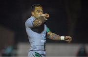 7 December 2012; Fetu'u Vainikolo, Connacht, celebrates after scoring his side's first try. Heineken Cup 2012/13, Pool 3, Round 3, Connacht v Biarritz Olympique, The Sportsground, Galway. Picture credit: Diarmuid Greene / SPORTSFILE