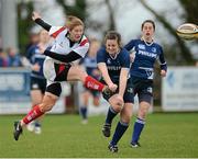 8 December 2012; Grace Davitt, Ulster, is tackled by Kim Flood, Leinster. Women's Interprovincial, Leinster v Ulster, Ashbourne RFC, Ashbourne, Co. Meath. Picture credit: Matt Browne / SPORTSFILE