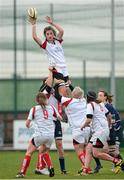 8 December 2012; Colette Broome, Ulster, wins possession for her side in a lineout. Women's Interprovincial, Leinster v Ulster, Ashbourne RFC, Ashbourne, Co. Meath. Picture credit: Matt Browne / SPORTSFILE