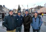 9 December 2012; Leinster supporters, from left, Martin McDonald, Jer Bergin, Robin Talbot and Pat Bergin, from Ballycolla, Co. Laois, in attendance at the game. Heineken Cup 2012/13, Pool 5, Round 3, ASM Clermont Auvergne v Leinster, Stade Marcel Michelin, Clermont Ferrand, France. Picture credit: Brendan Moran / SPORTSFILE