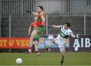 9 December 2012; James Burke, Ballymun Kickhams, in action against  Craig Rogers, Portlaoise. AIB Leinster GAA Football Senior Club Championship Final, Portlaoise, Laois v Ballymun Kickhams, Dublin, Cusack Park, Mullingar, Co. Westmeath. Picture credit: David Maher / SPORTSFILE