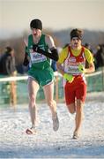 9 December 2012; Sean Hehir, Ireland, competes with Christian Steinhammer, Austria, during the Senior Men's event. SPAR European Cross Country Championships, Szentendre, Budapest, Hungary. Picture credit: Barry Cregg / SPORTSFILE