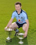 13 May 2012; Dublin Under-21 footballer Jack McCaffrey pictured with the Leinster and All-Ireland Under-21 Cups. Trinity College Sports Grounds, Santry Avenue, Santry, Dublin. Picture credit: Ray McManus / SPORTSFILE