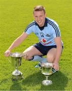 13 May 2012; Dublin Under-21 footballer Philip Ryan pictured with the Leinster and All-Ireland Under-21 Cups. Trinity College Sports Grounds, Santry Avenue, Santry, Dublin. Picture credit: Ray McManus / SPORTSFILE