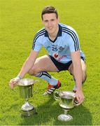13 May 2012; Dublin Under-21 footballer Conor Walsh pictured with the Leinster and All-Ireland Under-21 Cups. Trinity College Sports Grounds, Santry Avenue, Santry, Dublin. Picture credit: Ray McManus / SPORTSFILE