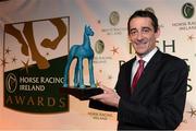 10 December 2012; Jockey Davy Russell after receiving the National Hunt award at the Horse Racing Ireland Awards 2012. The Pavillion, Leopardstown Racecourse, Leopardstown, Co. Dublin. Picture credit: David Maher / SPORTSFILE