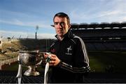 11 December 2012; John Doyle, Kildare, with the O'Byrne Cup, at the launch of the Bord na Mona Leinster GAA Series 2013. Croke Park, Dublin. Picture credit: David Maher / SPORTSFILE