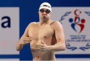 12 December 2012; Ireland's Barry Murphy before the start of Heat 5 of the Men's 100m Breaststroke, which he came first in a time of 59.69. 11th FINA World Swimming Short Course Championships. Sinan Erdem Arena, Istanbul, Turkey. Picture credit: Ian MacNicol / SPORTSFILE