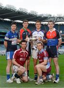 12 December 2012; In attendance at Croke Park where the draws for the 2013 Irish Daily Mail Higher Education GAA Championships were made, are Fitzgibbon Cup hurlers, clockwise, from left, David Treacy, DIT, Seamus Callinan, Limerick IT, Shane Golden, UL, Wayne Hutchinson, WIT, Ger O'Halloran, GMIT and Barry Daly, NUI Galway. The draws are available on www.he.gaa.ie. Croke Park, Dublin. Picture credit: Brendan Moran / SPORTSFILE