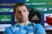 13 December 2012; Leinster's Sean O'Brien during a press conference ahead of their Heineken Cup 2012/13, Pool 5, Round 4, game against ASM Clermont Auvergne on Saturday. Leinster Rugby Press Conference, UCD, Belfield Dublin. Picture credit: Matt Browne / SPORTSFILE