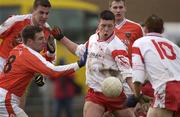 9 March 2003; Sean Kavanagh, Tyrone in action against Enda McNulty, Armagh. Allianz National Football League, Division 1A, Tyrone v Armagh, Healy Park, Omagh, Co. Tyrone. Picture credit; Damien Eagers / SPORTSFILE *EDI*