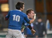 14 December 2012; Robert Hudson, St. Mary's College, is congratulated by team-mate Philip Brophy, left, after scoring his side's second try. Leinster Senior League Cup Final, St. Mary's College v Lansdowne, Donnybrook Stadium, Donnybrook, Dublin. Photo by Sportsfile