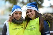 15 December 2012; Leinster supporters and RMHBlueArmy members Kate Cosgrave, left, and Clodagh Penny, from Mount Anville Secondary School, Dublin, ahead of the game. RMHBlueArmy ahead of Leinster v ASM Clermont Auvergne, Heineken Cup 2012/13, Pool 5, Round 4, The Ballsbridge Hotel, Ballsbridge, Dublin. Picture credit: Matt Browne / SPORTSFILE