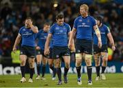 15 December 2012; Dejected Leinster players, from left, Cian Healy, Sean Cronin, Fergus McFadden, Leo Cullen and Sean O'Brien leave the pitch after the game. Heineken Cup 2012/13, Pool 5, Round 4, Leinster v ASM Clermont Auvergne, Aviva Stadium, Lansdowne Road, Dublin. Picture credit: Stephen McCarthy / SPORTSFILE