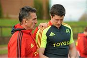 18 December 2012; Munster head coach Rob Penney in conversation with Ian Nagle before squad training session ahead of their Celtic League 2012/13 game against Connacht on Saturday. University of Limerick, Limerick. Picture credit: Diarmuid Greene / SPORTSFILE
