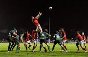 22 December 2012; Billy Holland, Munster, takes the ball in the lineout against Connacht. Celtic League 2012/13, Round 11, Connacht v Munster, Sportsground, Galway. Picture credit: Matt Browne / SPORTSFILE