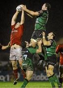 22 December 2012; Stephen Archer, Munster, contests a line-out with Michael Swift, Connacht. Celtic League 2012/13, Round 11, Connacht v Munster, Sportsground, Galway. Picture credit: Diarmuid Greene / SPORTSFILE