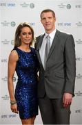 22 December 2012; Kilkenny hurler Henry Shefflin and his wife Deirdre at the RTÉ Sports Awards 2012. The RTÉ Sports Awards 2012, in association with The Irish Sports Council, RTÉ Television Studios, Donnybrook, Dublin. Photo by Sportsfile