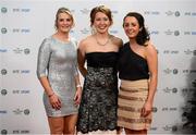 22 December 2012; Cork ladies footballers Briege Corkey, left, Rena Buckley and Geraldine O'Flynn, right, at the RTÉ Sports Awards 2012. The RTÉ Sports Awards 2012, in association with The Irish Sports Council, RTÉ Television Studios, Donnybrook, Dublin. Photo by Sportsfile