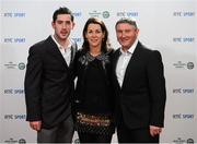 22 December 2012; Donegal footballer Mark McHugh and his father Martin and mother Patrice McHugh at the RTÉ Sports Awards 2012. The RTÉ Sports Awards 2012, in association with The Irish Sports Council, RTÉ Television Studios, Donnybrook, Dublin. Photo by Sportsfile