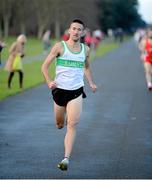 25 December 2012; Daire Berminghan, of the host club, on his way to winning, in a time of 3:43, the Raheny Shamrock A.C. Christmas Morning Dash, GOAL Mile Christmas Day 2012, St Annes Park, Raheny,  Dublin. Picture credit: Ray McManus / SPORTSFILE