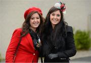 26 December 2012; Elaine and Christine Furness, from Clontarf, Dublin enjoying a day at the races. Leopardstown Christmas Racing Festival 2012, Leopardstown Racetrack, Leopardstown, Co. Dublin. Picture credit: Barry Cregg / SPORTSFILE