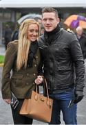 26 December 2012; Dublin footballer Paul Flynn with Fiona Hudson at the Leopardstown Christmas Racing Festival 2012, Leopardstown Racetrack, Leopardstown, Co. Dublin. Picture credit: Pat Murphy / SPORTSFILE