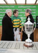 27 December 2012; Winning connections, from left, Ted Walsh, trainer, Tony McCoy, jockey, and J.P. McManus, owner, with the Paddy Power Steeplechase trophy after Colbert Station won the Paddy Power Steeplechase. Leopardstown Christmas Racing Festival 2012, Leopardstown Racetrack, Leopardstown, Co. Dublin. Picture credit: Pat Murphy / SPORTSFILE