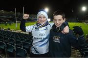29 December 2012; Leinster supporters David Furey, left, age 11, and Eoin McMahon, age 11, both from Foxrock Co. Dublin, at the game. Celtic League 2012/13, Round 12, Leinster v Connacht, RDS, Ballsbridge, Dublin. Picture credit: David Maher / SPORTSFILE