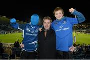 29 December 2012; Leinster supporters Jack, Michael and Jamie Deasy, from Stepaside, Co. Dublin, at the game. Celtic League 2012/13, Round 12, Leinster v Connacht, RDS, Ballsbridge, Dublin. Picture credit: Matt Browne / SPORTSFILE