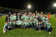 29 December 2012; Naas Under-12 with Leinster players Richardt Strauss, Isa Nacewa and Mark Flanagan. Celtic League 2012/13, Round 12, Leinster v Connacht, RDS, Ballsbridge, Dublin. Picture credit: Matt Browne / SPORTSFILE