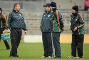 5 January 2013; The new Kerry management team, from left, trainer Cian O'Neill, manager Eamonn Fitzmaurice, Diarmuid Murphy and Mikey Sheehy. McGrath Cup, Preliminary Round, Kerry v IT Tralee, Fitzgerald Stadium, Killarney, Co. Kerry. Picture credit: Brendan Moran / SPORTSFILE