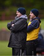 6 January 2013; Louth manager Aidan O'Rourke with his brother and selector Martin O'Rourke, right. Bórd na Móna O'Byrne Cup, Group A, Louth v UCD, County Grounds, Drogheda, Co. Louth. Photo by Sportsfile