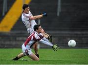 6 January 2013; Michael Meehan, Galway, in action against Joss Moore, National University of Ireland Galway. Connacht FBD League, Section A, National University of Ireland Galway v Galway, Tuam Stadium, Tuam, Co. Galway. Picture credit: Ray Ryan / SPORTSFILE