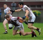 6 January 2013; Conor Walsh, National University of Ireland Galway, in action against Michael Meehan, Galway. Connacht FBD League, Section A, National University of Ireland Galway v Galway, Tuam Stadium, Tuam, Co. Galway. Picture credit: Ray Ryan / SPORTSFILE