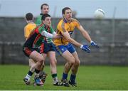 6 January 2013; Gary Brennan, Clare, in action against Steven Behan, Limerick Institute of Technology. McGrath Cup, Preliminary Round, Clare v Limerick Institute of Technology, St Josephs Miltown Malbay GAA Club, Miltown Malbay, Co. Clare. Picture credit: Diarmuid Greene / SPORTSFILE