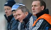 6 January 2013; Dublin manager Jim Gavin, second from right, with selectors Shane O'Hanlon, left, Declan Darcy and Mick Deegan, right, near the end of the game. Bórd na Móna O'Byrne Cup, Group B, Carlow v Dublin, Dr. Cullen Park, Carlow. Picture credit: Ray McManus / SPORTSFILE
