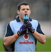 6 January 2013; Dublin forward Kevin McManamon takes a drink of Powerade as he leaves the field at half time. Bórd na Móna O'Byrne Cup, Group B, Carlow v Dublin, Dr. Cullen Park, Carlow. Picture credit: Ray McManus / SPORTSFILE