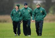 6 January 2013; Meath manager Mick O'Dowd, right, with his selectors Trevor Giles, left, and Sean Kelly. Bórd na Móna O'Byrne Cup, Group A, Longford v Meath, Ballymahon GAA club, Ballymahon, Co. Longford. Picture credit: Brian Lawless / SPORTSFILE
