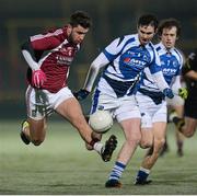 9 January 2013; Paul Sharry, Westmeath, in action against Colm Coss and Padraig McMahon, right, Laois. Bórd na Móna O'Byrne Cup, Group C, Laois v Westmeath, O'Moore Park, Portlaoise, Co. Laois. Picture credit: Matt Browne / SPORTSFILE