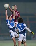 9 January 2013; Denis Corroon, Westmeath, in action against Colm Begley, left, and Padraig McMahon, Laois. Bórd na Móna O'Byrne Cup, Group C, Laois v Westmeath, O'Moore Park, Portlaoise, Co. Laois. Picture credit: Matt Browne / SPORTSFILE