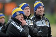 13 January 2013; Tipperary manager Eamon O'Shea with his selectors Paudie O'Neill, left, and Michael Ryan, right, during the game. Inter-County Challenge Match, Tipperary v Offaly, Templemore, Co. Tipperary. Picture credit: Matt Browne / SPORTSFILE