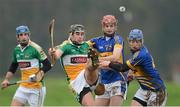 13 January 2013; Derek Molloy, Offaly, in action against Sean Curran and John O'Keeffe, Tipperary. Inter-County Challenge Match, Tipperary v Offaly, Templemore, Co. Tipperary. Picture credit: Matt Browne / SPORTSFILE