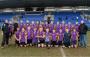 15 January 2013; The CBS Wexford squad and coaches pictured with the cup. Senior Development Cup Final, CBS Wexford v Ratoath C.C, Donnybrook Stadium, Donnybrook, Dublin. Picture credit: David Maher / SPORTSFILE