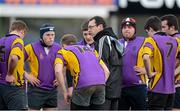 15 January 2013; Sean Ahearne, CBS Wexford head coach, talks to his players before the game. Senior Development Cup Final, CBS Wexford v Ratoath C.C, Donnybrook Stadium, Donnybrook, Dublin. Picture credit: David Maher / SPORTSFILE