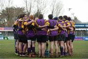 15 January 2013; The CBS Wexford players form a huddle at half-time. Senior Development Cup Final, CBS Wexford v Ratoath C.C, Donnybrook Stadium, Donnybrook, Dublin. Picture credit: David Maher / SPORTSFILE