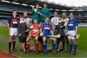 16 January 2013; In attendance at the launch of the Aer Lingus International Hurling Festival at GAA headquarters, Croke Park, are back row, from left, Brendan Bugler, Clare, Kevin Moran, Waterford, Laura McCabe and Claire Sutton, Aer Lingus, Brian Hogan, Kilkenny, Joe Canning, Galway, and Shane O'Neill, Cork. Front row, from left, Leanne McGarry, Etihad Airways, Shane McGrath, Tipperary, Fergal Moore, Galway, and Marzena Henschel, Etihad Airlines. From Wednesday 18th to Saturday 21st September 2013, Aer Lingus will host the first ever International Hurling Festival, in association with The Gathering, and supported by the GAA and Etihad Airways. Croke Park, Dublin. Picture credit: David Maher / SPORTSFILE