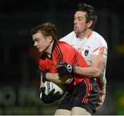 16 January 2013; Brendan McArdle, Down, in action against John Kingham, Armagh. Power NI Dr. McKenna Cup, Section B, Round 3, Down v Armagh, Pairc Esler, Newry, Co. Down. Picture credit: Oliver McVeigh / SPORTSFILE